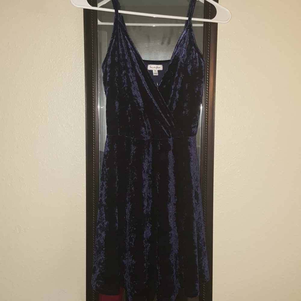 Velvet Navy Blue Dress